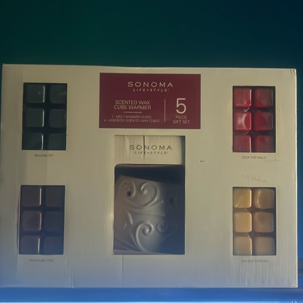Scented wax cube warmer set